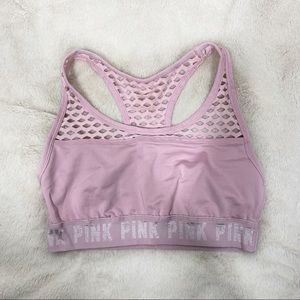 Pink Victorias Secret Ultimate Unlined Mesh Back Sports Bra Small